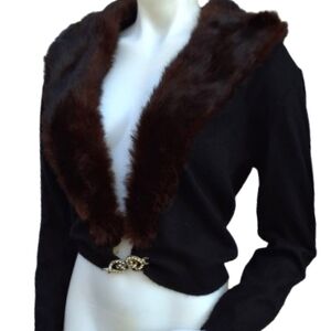 Vintage Cashmere & Fox Cardigan S-L